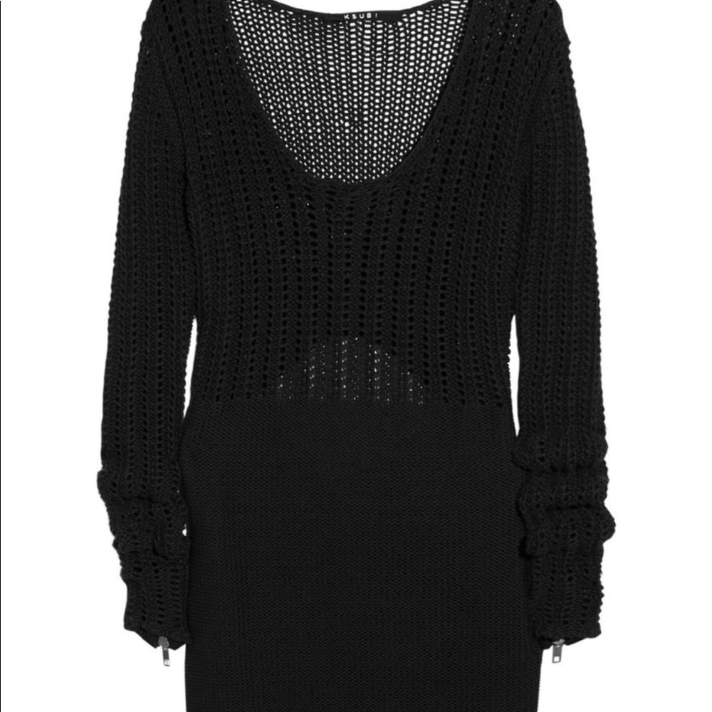 Ksubi knit crochet black dress